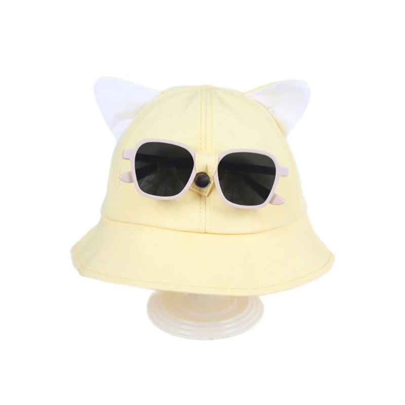 Fashionable Hat with Sunglasses Child Sun Hat Cartoon Glasses Basin Caps