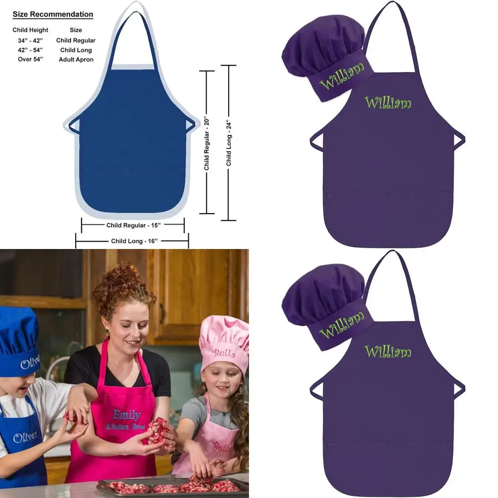 

Custom Embroidered USA-Made Toddler & Kids Apron and Hat Set