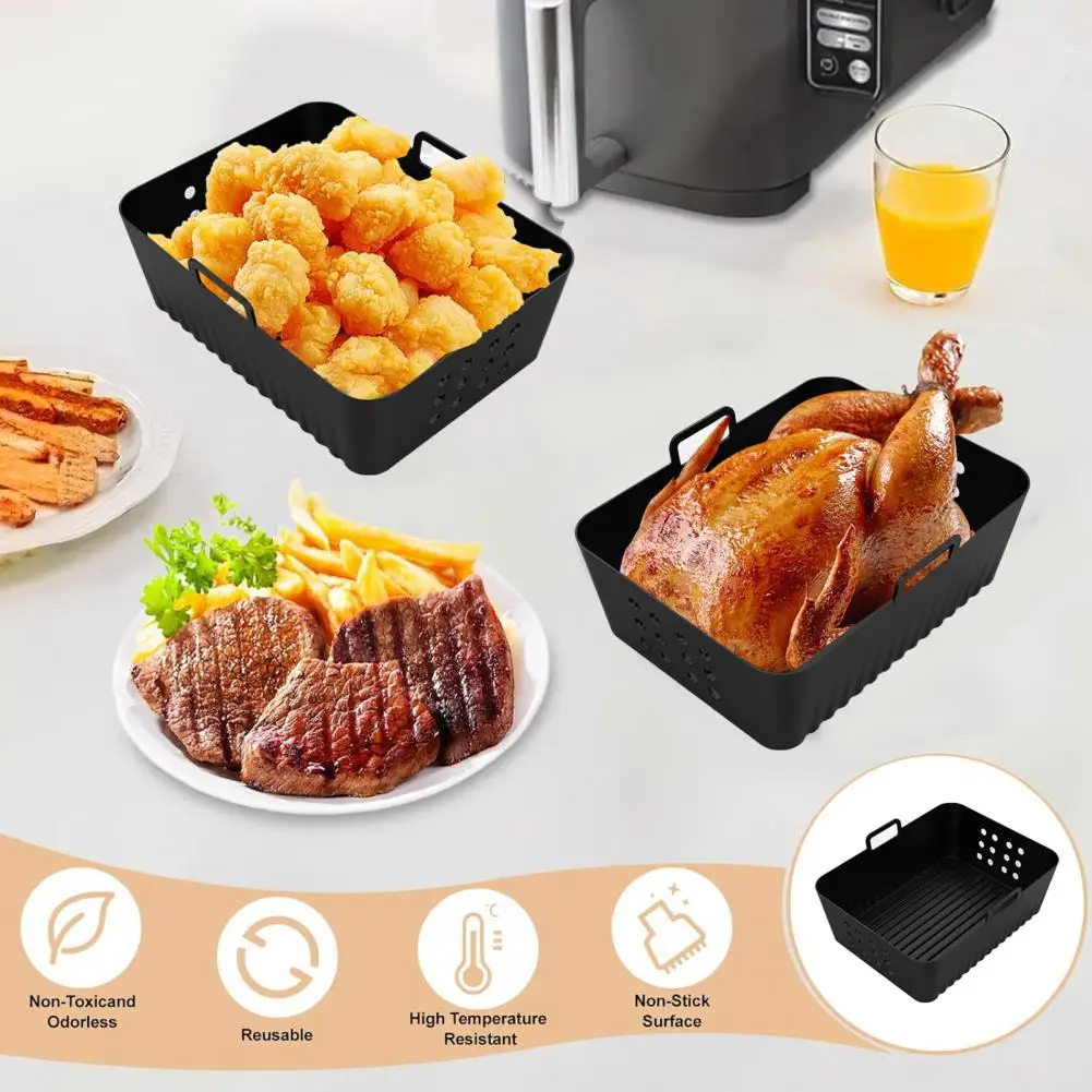 High Temperature Resistant Silicone Mat Air Fryer Silicone Mat Reusable Silicone Air Fryer Liners for Ninjia Air Fryer