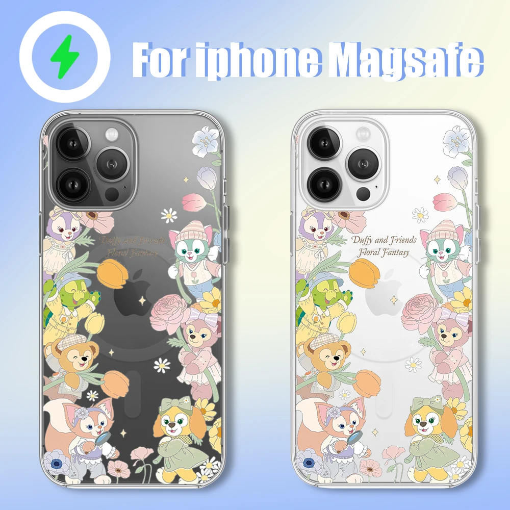 MINISO Duffy with Friends Phone Case for iPhone 12 11 13 14 15 16 Max Pro Plus Magsafe Magnetic Wireless Cover