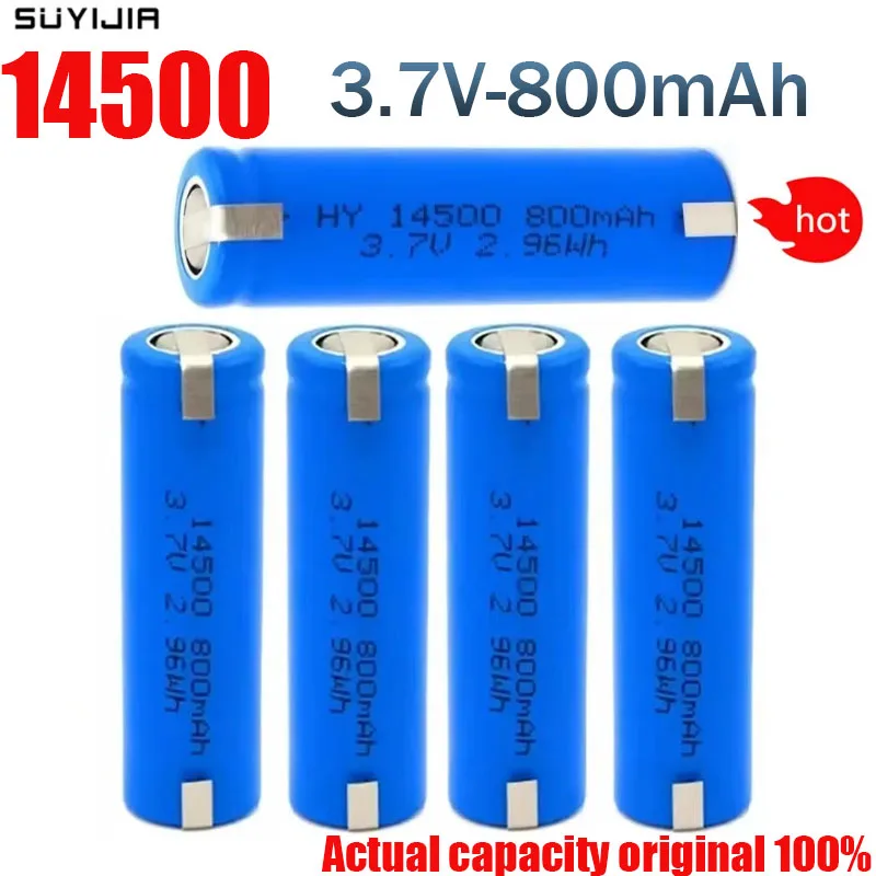 

NEW 14500 3.7V 800mAh Lithium Battery for JJRC C2 D828 RC Car Parts RC Stunt Dump Truck Battery Toy Accessories + Nickel Sheet