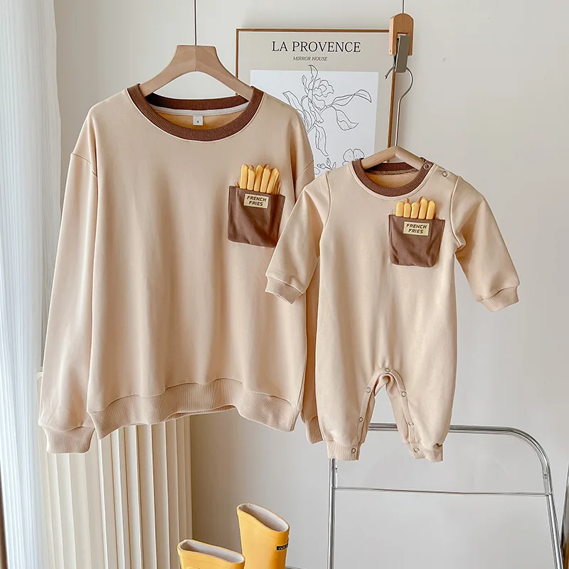 Dad Mom And Baby Same Clothes For The Whole Family Matching Sweatshirt Father Mom And Daughter Son Couple Look Autumn Winter Top