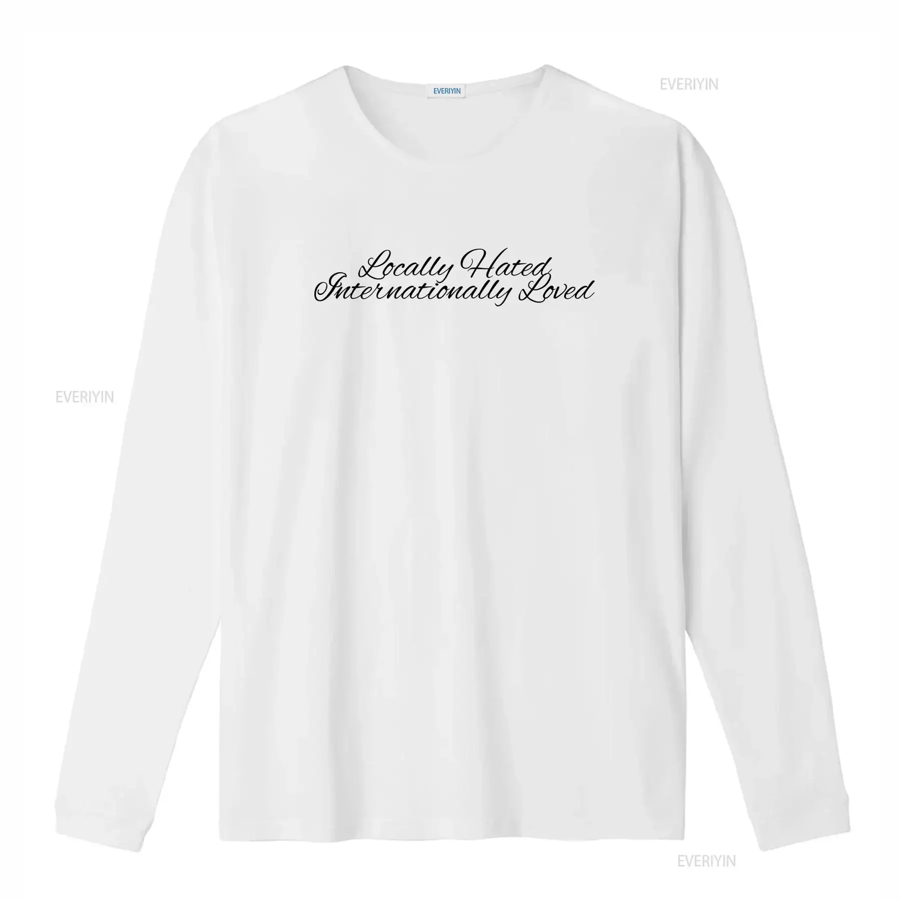 Locally Hated Internationally Loved Baby T Shirt Y2K Fashion Perfect s for Her Slogan tee vintage Washed Top For Everyday Wear