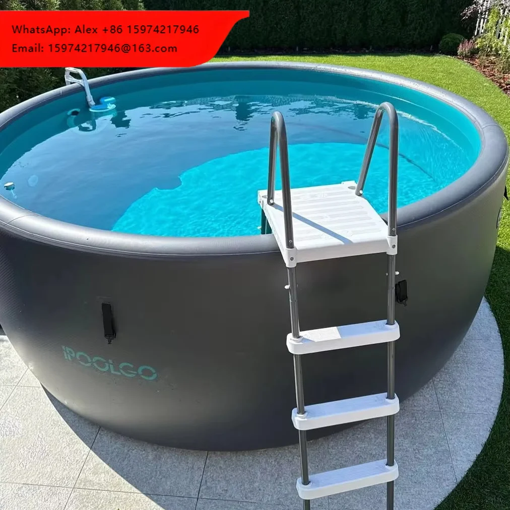 Factory Sample Brushed Finish Round Swimming PVC Double-Layer Durable Thickened Foldable Inflatable Pool IP0415 Dongguan