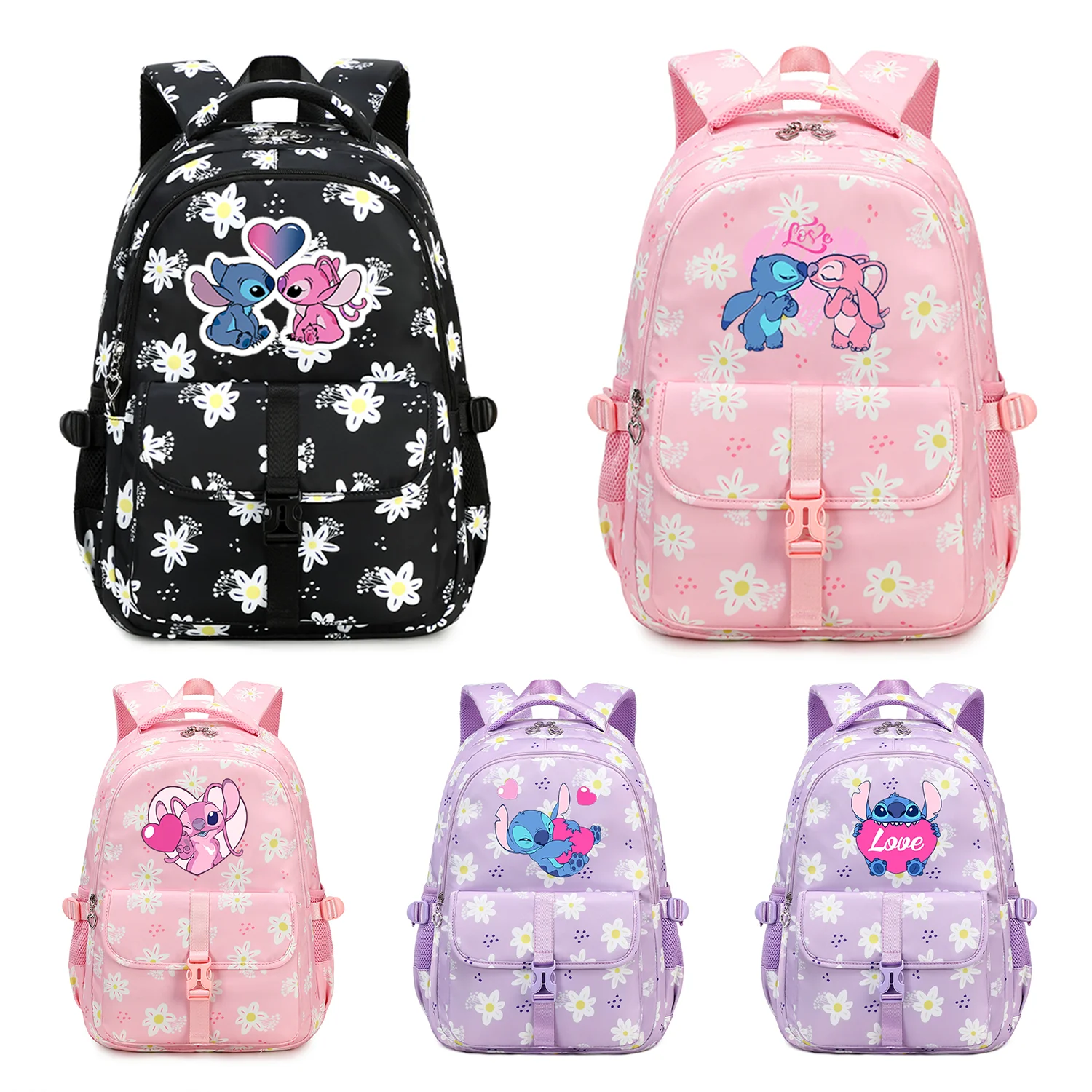 Disney Lilo Stitch Kids School Bag Cute Backpack for Girls Children Kawaii Waterproof Backpacks Large Capacity Teenage Book Bag