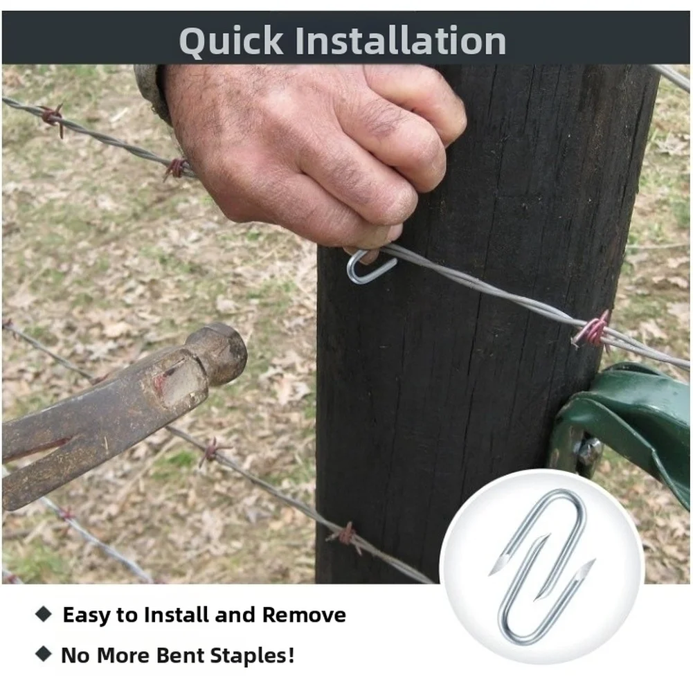 400Pcs U Shaped Galvanized Steel Fence Stakes For Securing Garden Wire Cable Landscape Pin Farm Fencing Ground Anchor Tool