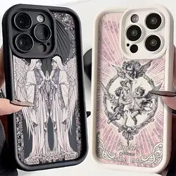 Luxury Middle Ages Retro Cupid Angel Phone Case for IPhone 16 15 14 13 12 11 Pro Max Mini XR XS X 7 8 Plus Soft TPU Back Cover