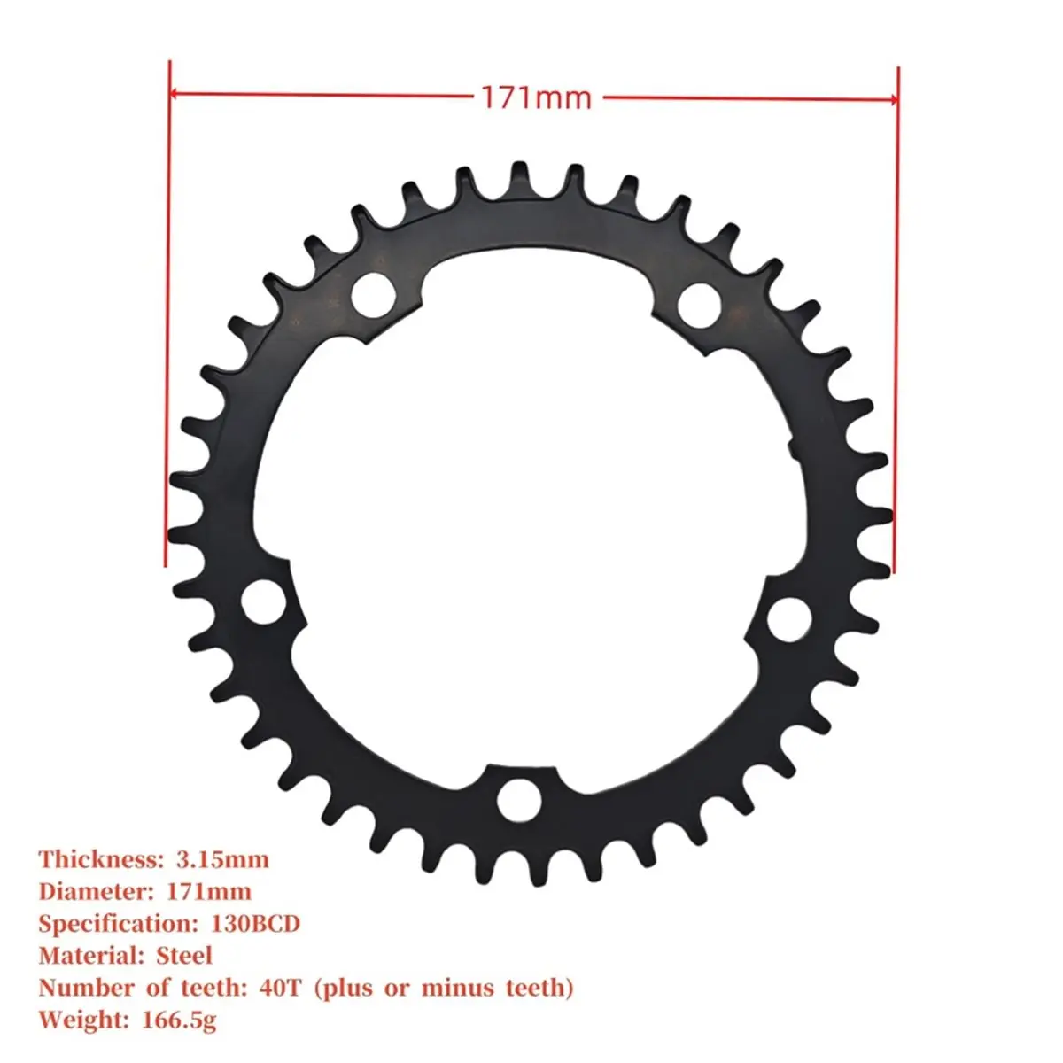 For Central Motor Electric Bicycle Tooth Plate BCD130 Steel Material 40T Positive and Negative Tooth Plate [JQ-EN&RS]