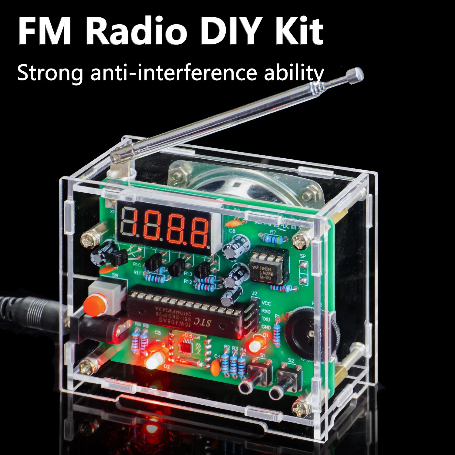 Mini FM Digital Radio DIY Kit Digital Tube Display Radio Electronic Welding Practice Loose Parts