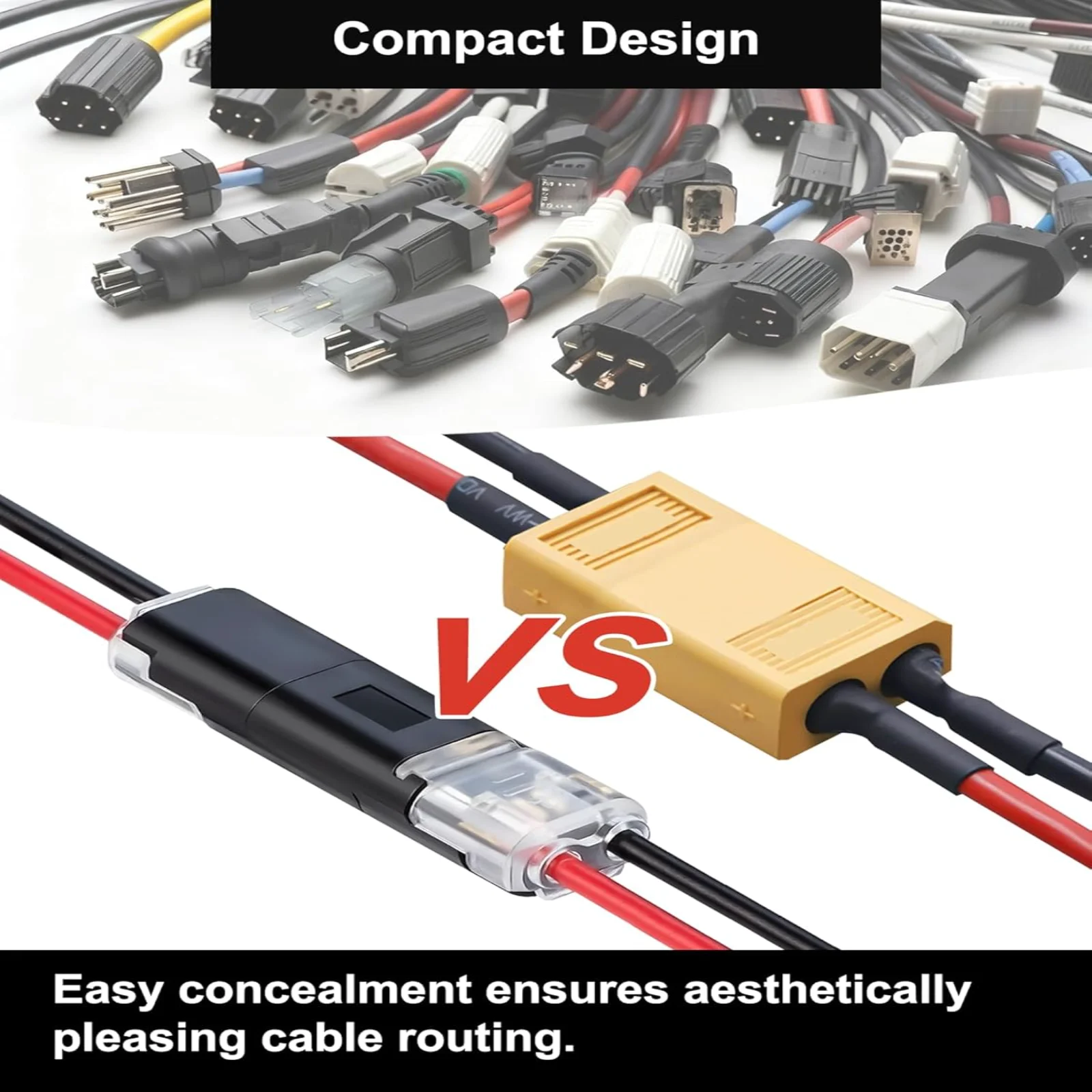 50Pcs Electric Wire Connector 2-Pin Dual-Wire Low-Voltage Quick-Connect Plug With Locking LED Light Strip Universal Compact Wire