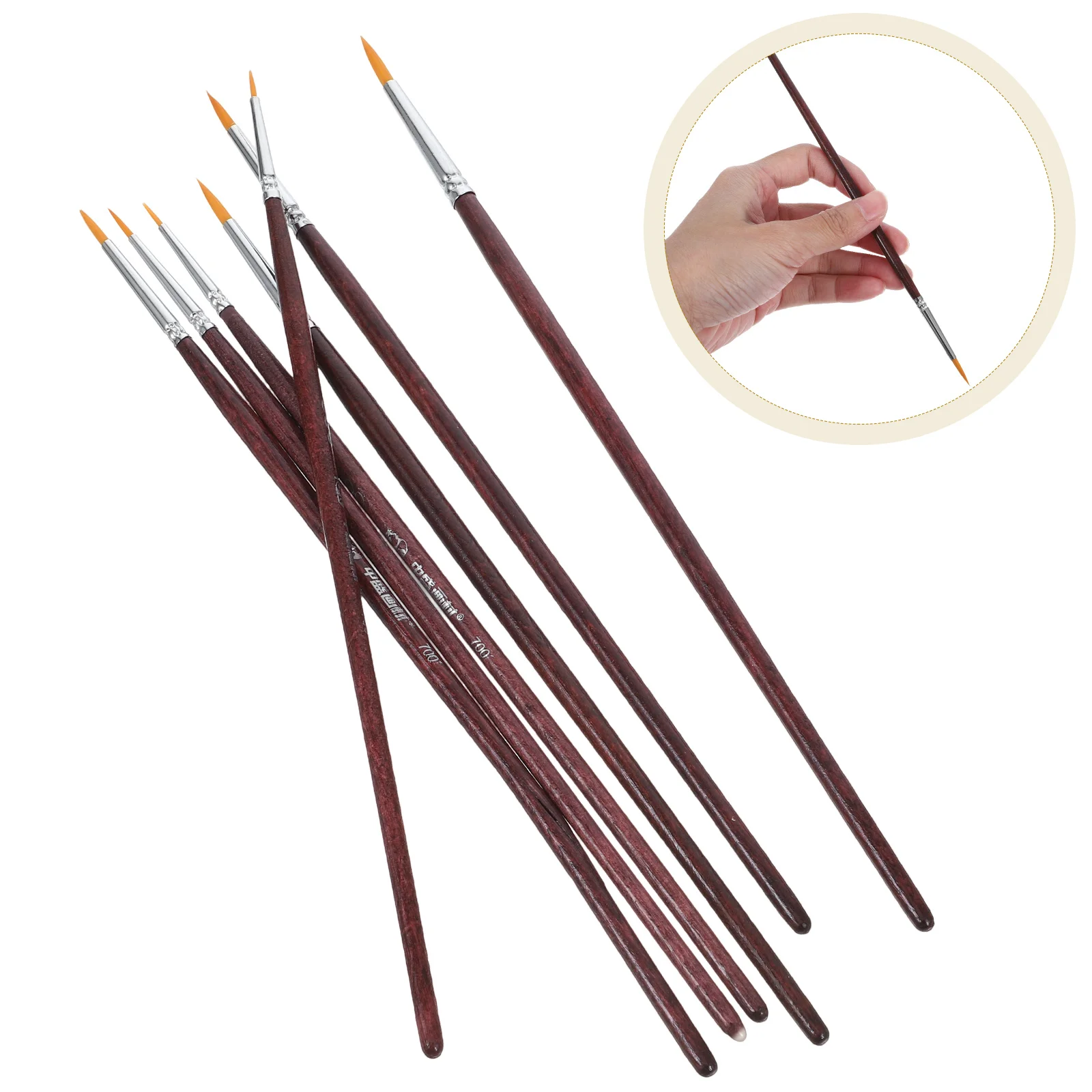

7pcs Oil Painting Detail Brushes Fine Line Mini Paint Brush Set For Miniature Art Watercolor Face Painting Supplies Art Tools