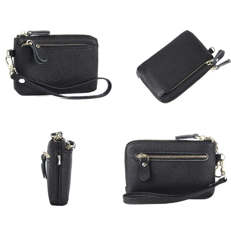 กระเป๋าสตางค์อเนกประสงค์เป็นศูนย์ หนังระดับไฮเอนด์ รุ่นใหม่ปี 2025 สายมือถือเรียบง่ายของผู้หญิง กระเป๋าสตางค์ใบสั้น กระเป๋าใส่บัตร กระเป๋าใส่เหรียญ