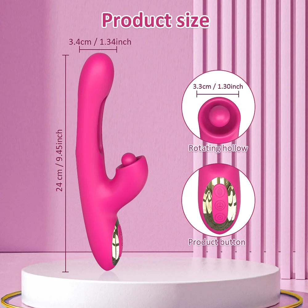 Flapping Tapping Vibrator for Women 360° Rotating Nipple Clitoris Stimulator G Spot Massager Adults Goods Sex Toys for Female