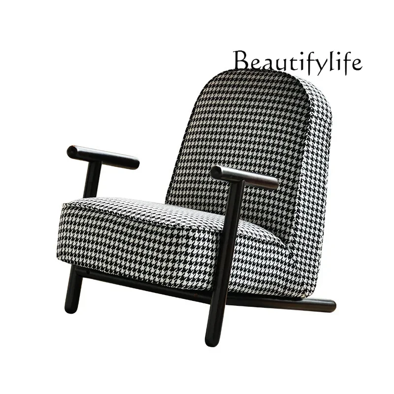

Simple modern single sofa chair Nordic cream style balcony leisure chair