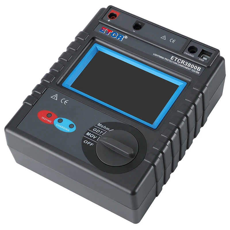 ETCR3800B Professional Level Parameter Setting Function SPD Lightning Protection Tester