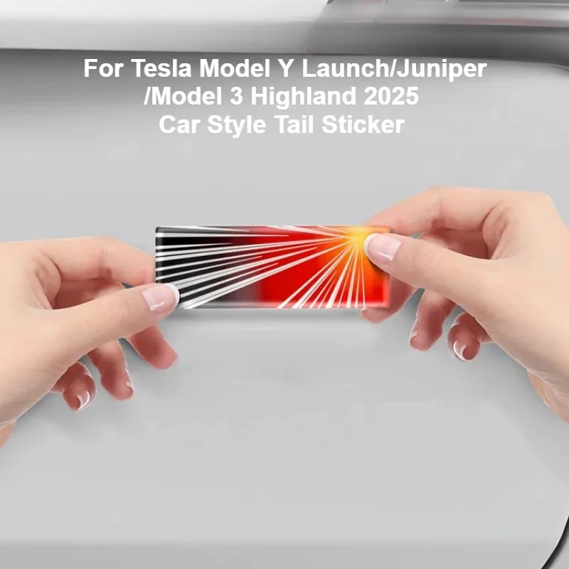 First Commemorative Edition End Label for Tesla Model Y Juniper 2025/Model 3 Highland 2025 Car Style Tail Sticker Accessories