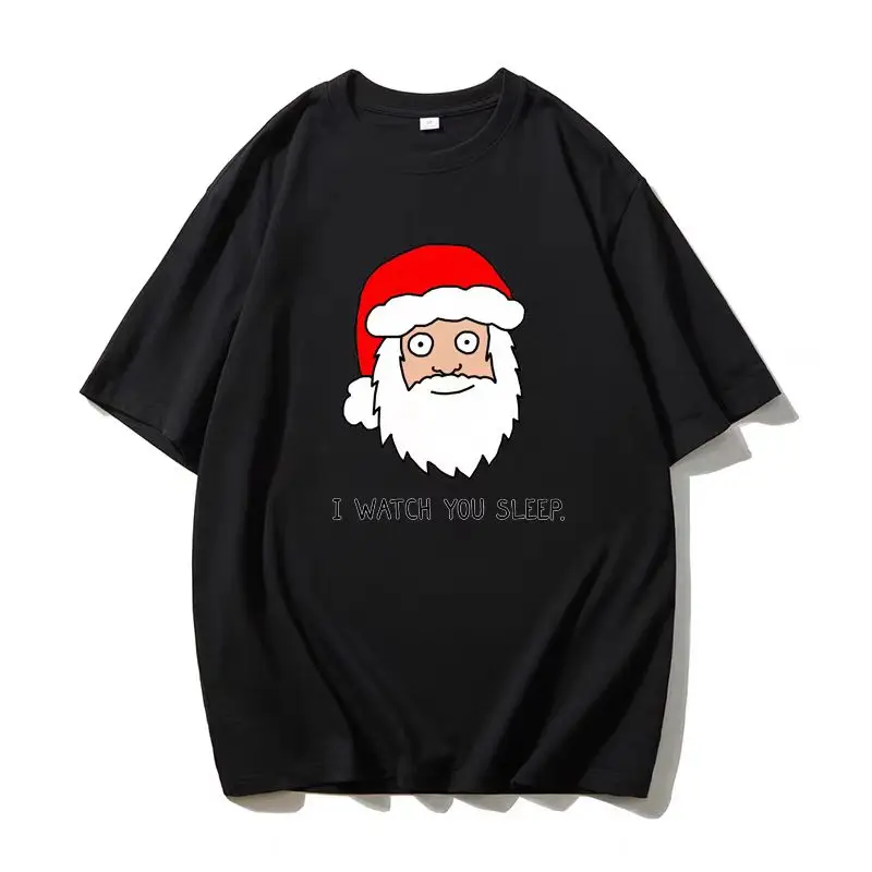

Забавная футболка с Санта-Клаусом, американская хлопковая мужская и женская футболка с круглым вырезом и коротким рукавом, летняя