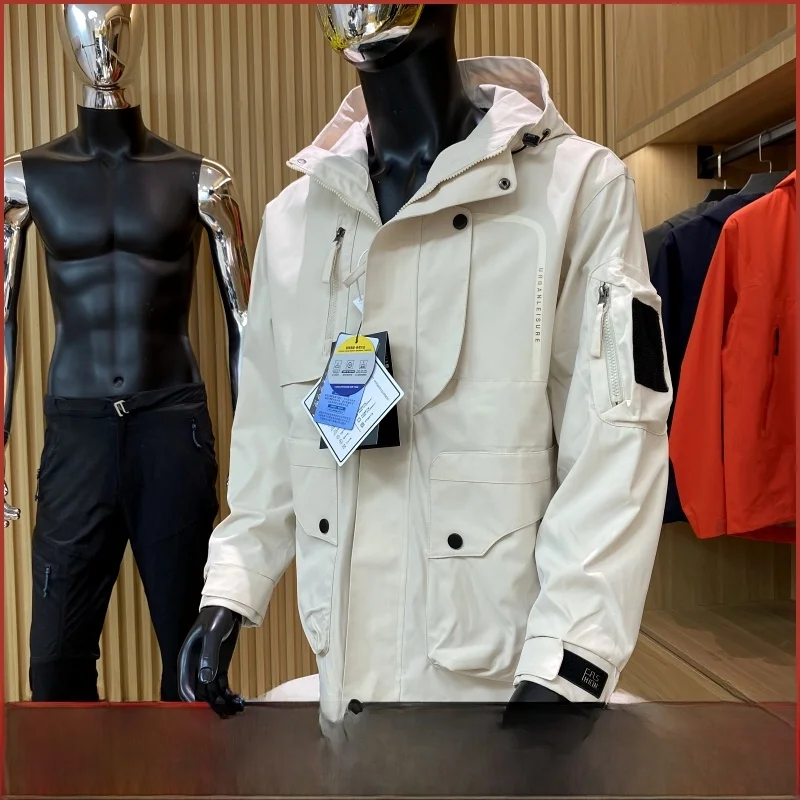 

Уличная ветрозащитная водонепроницаемая повседневная мужская рабочая одежда с капюшоном Jaet, весенне-осенняя подставка, длинная молодежная мода