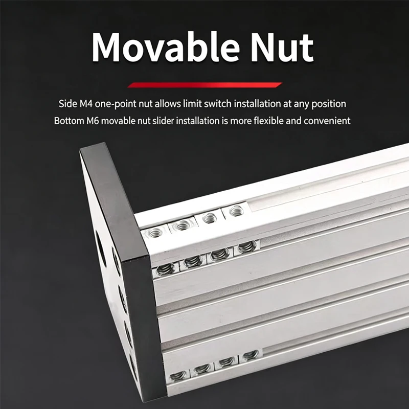 Handwheel Manual Linear Sliding Table Double OD12mm Linear axis 1605/1610 Ball Screw 100–500mm Effective Stroke CNC Motion Parts