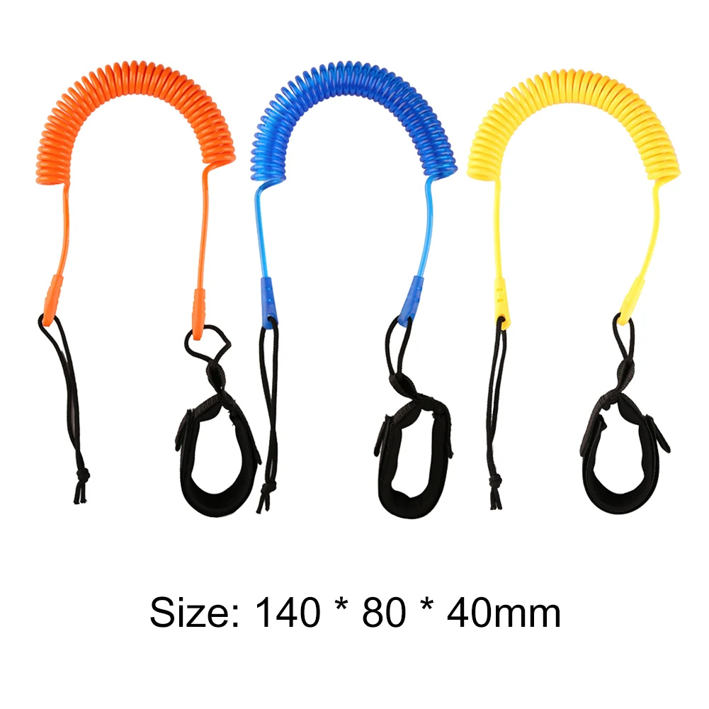Coiled Leash Leg Rope Kit 10 Feet Surfing Board Stand Up Paddle Board Surfboard Portable Safety Watering Elements