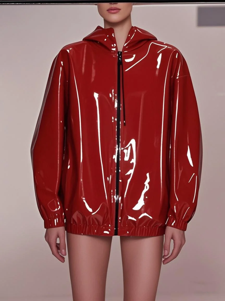 

Latex Rubber Gummi windbreaker uniform Cosplay Purely handmade Coat