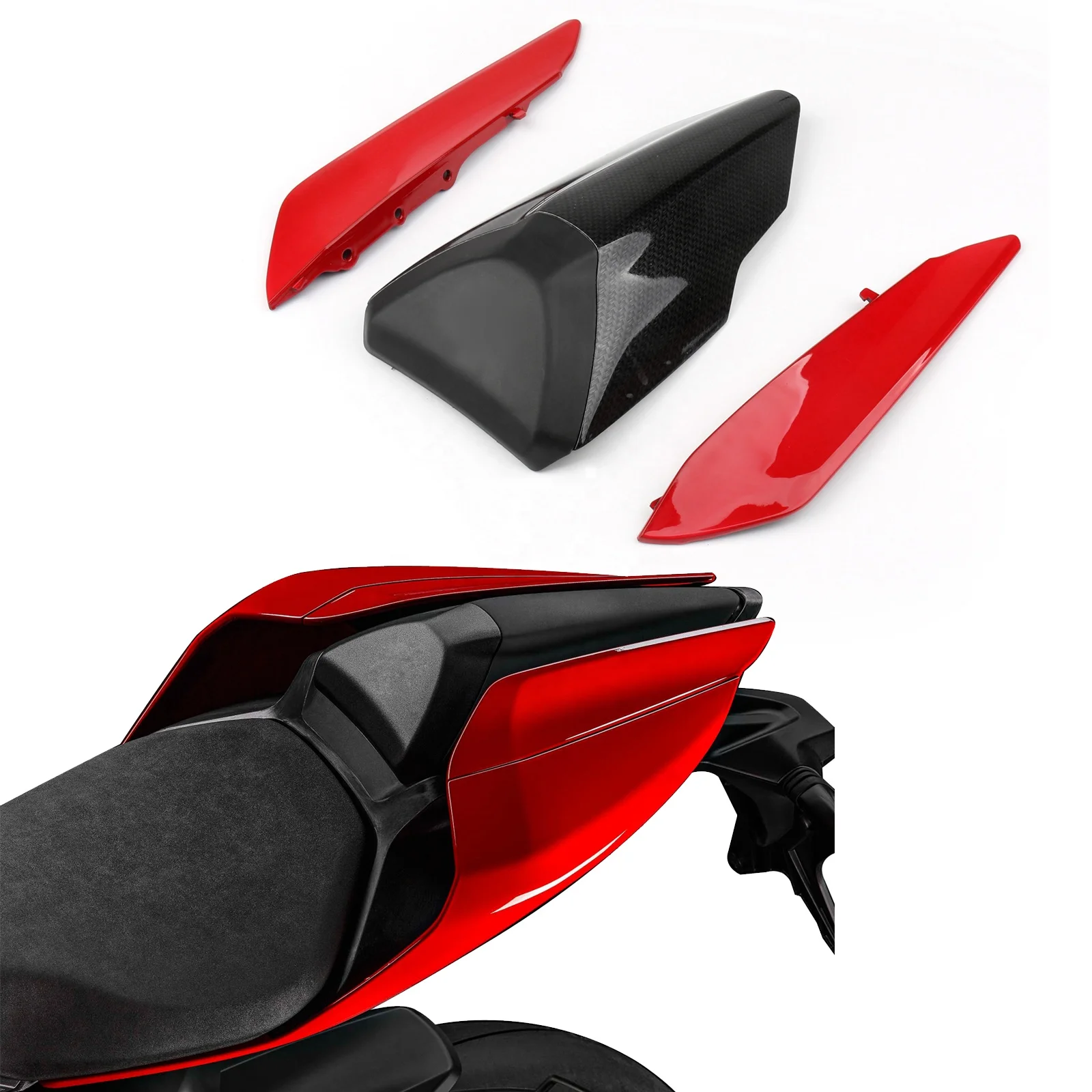 Red Single-seater Cover Set Trim Fairing Seat Cowl For Ducati 959 1299 Panigale