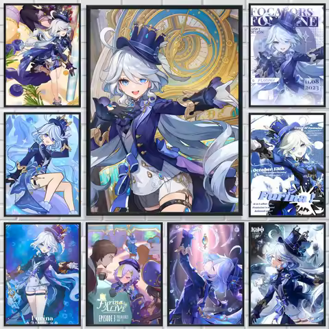 Game Character Furina Print Poster HD Waterproof Self-Adhesive Wall Art - Versatile Decor for Any Space | Perfect Gift Idea