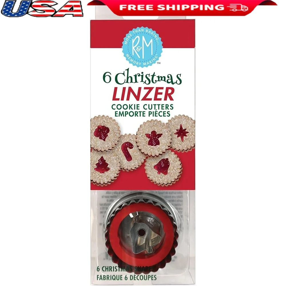 

Рождественский набор формочек для печенья Linzer из 6 предметов, металлические формы, ангел, конфета, трость, звезда, колокольчик, елочное украшение, поделки для выпечки