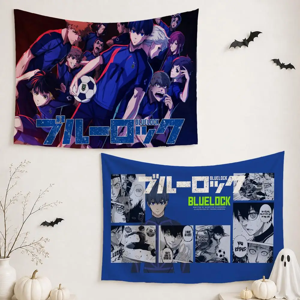 B-Blue Lock Anime Tapestry Custom Living Bedroom Party Dormitory interior Wall bohemian Decoration Attached clip
