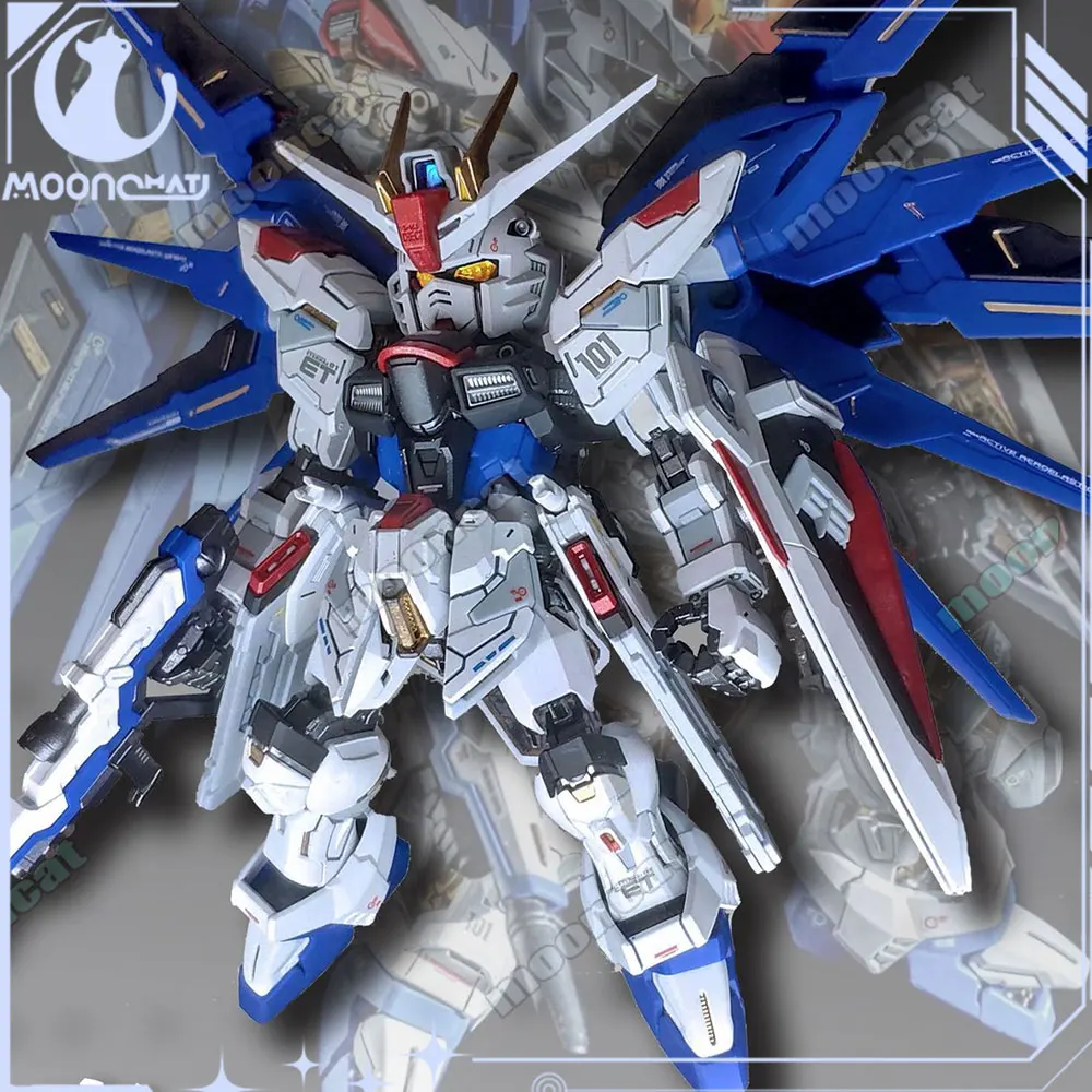 GaoGao Limited MGSD Translucent Freedom (SEED) Mech Assembly Kit, Chibi BB Senshi Style, Light-Winged Action Figure Gift Model