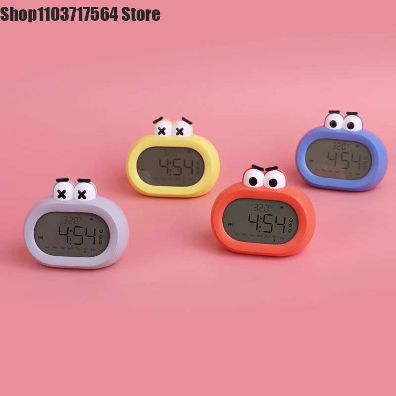 Creative big mouth alarm clock mute student bedside electronic glow-in-the-dark light cartoon children's dual-use timer