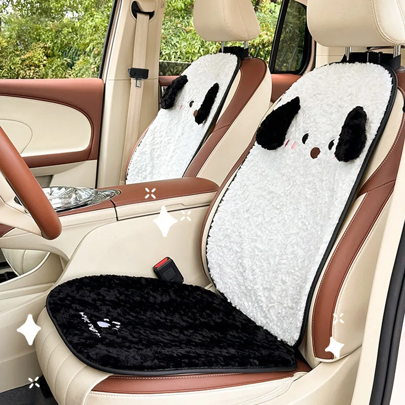 

New Cartoon Dog Car Seat Cushion Plush Soft Comfortable Thickened Seat Cushion Winter Warmth Cute Car Decoration Car Accessories