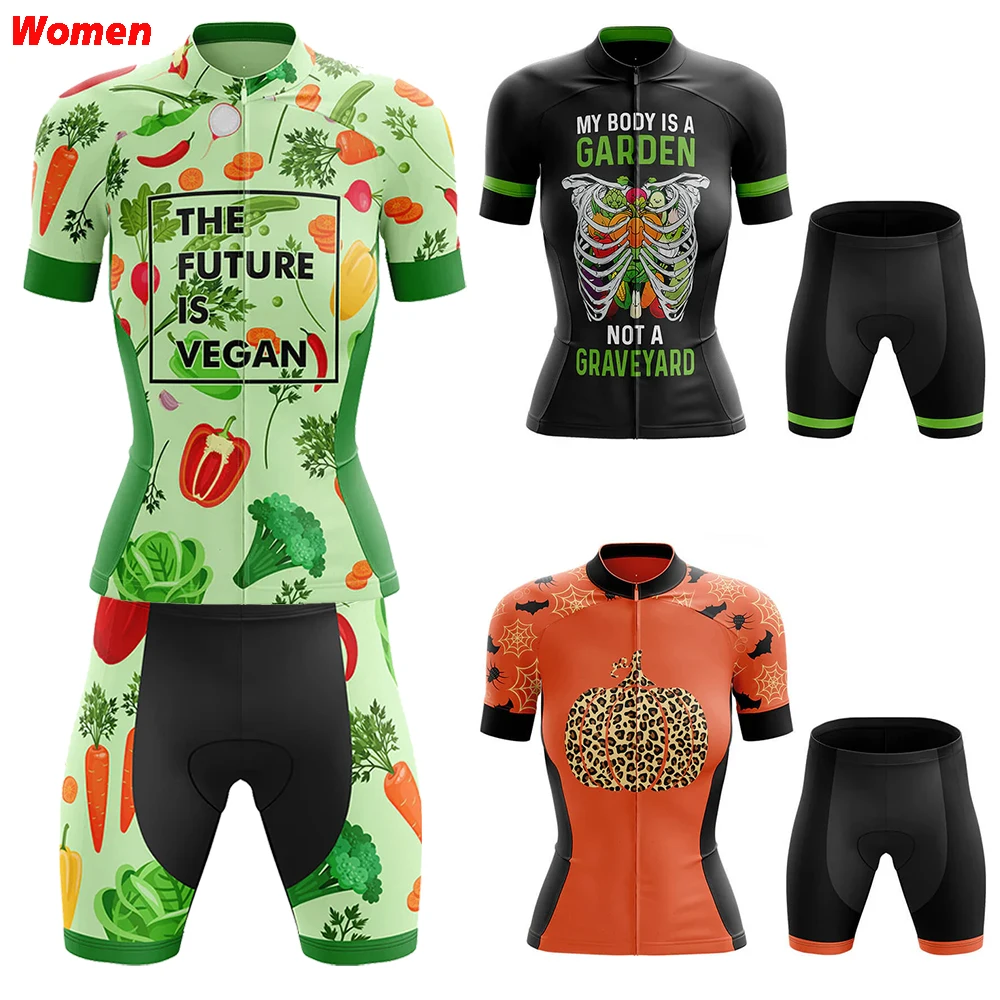 

Future Is Vegan Велосипедная одежда Джерси Велосипедная форма для женщин Командный комплект Велосипед Спортивные велосипеды Женский велосипедный костюм Шоссейные велосипеды