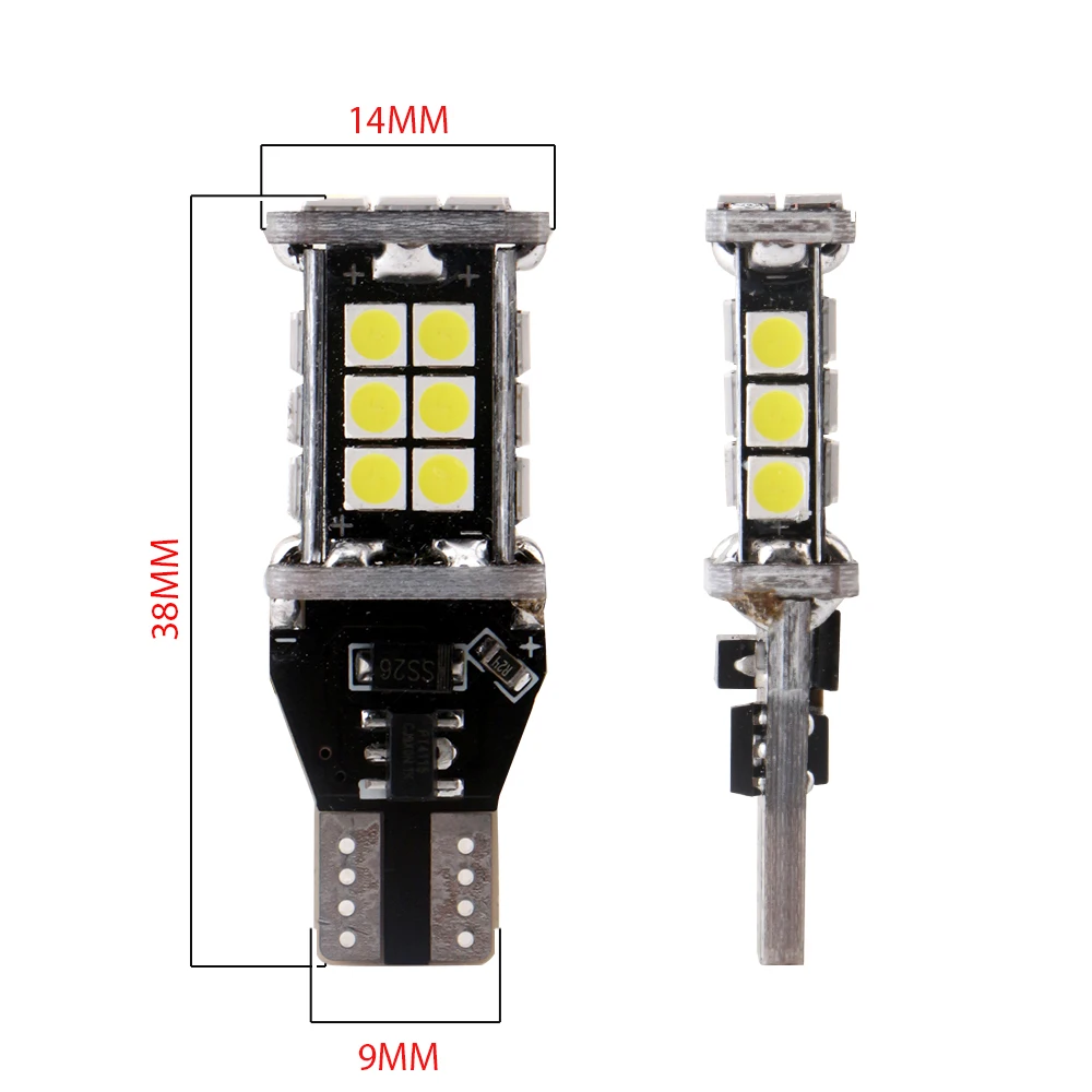 

2Pcs Error Free 921 912 T10 T15 W16W Led Reverse Light, 24Smd 3030 Led Bulb 1500 Lumens Extremly Bright LED Backup Lights