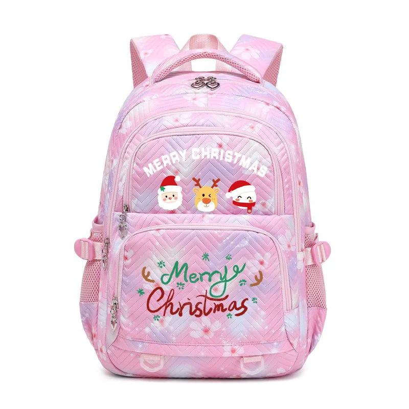 

Рождественский школьный рюкзак Kawaii унисекс, вместительный водонепроницаемый прочный рюкзак с несколькими карманами для подростков, колледжа, ноутбука, дорожный повседневный рюкзак