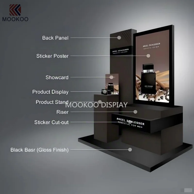 custom.Modern Customized Freestanding Tiered Display Racks Metal/Wood/Glass Shelves Garment Presentation Easy Assembly