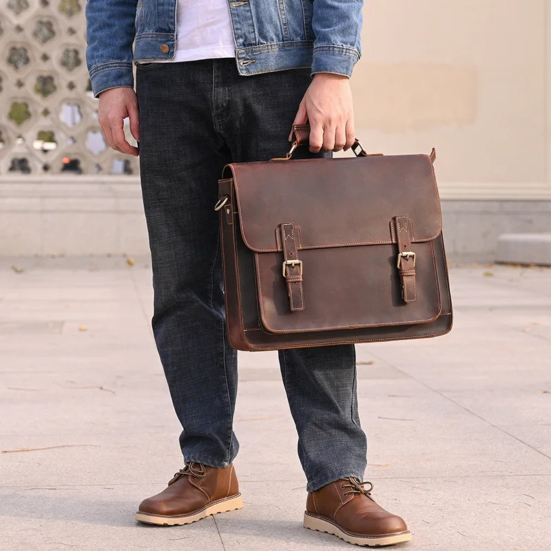 Valigette multifunzionali da uomo Borsa da viaggio Valigette da lavoro all'aperto Borse da pendolarismo in pelle Maletín MHGWB