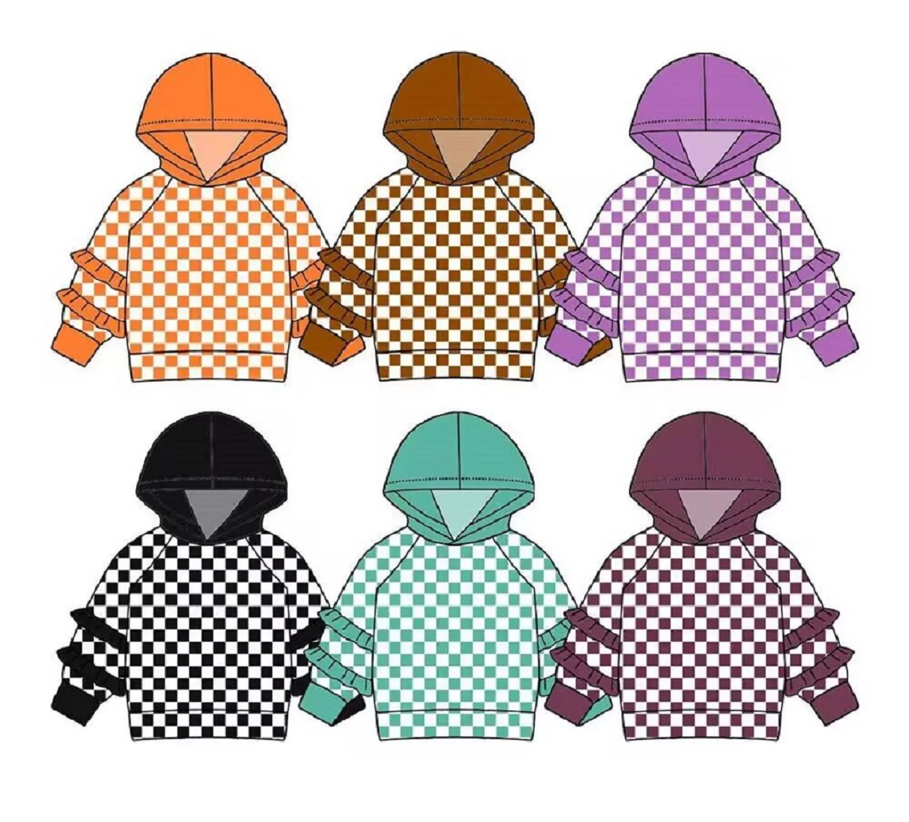 New design multi-color plaid girls long sleeve sweater with lace boutique children's clothing wholesale