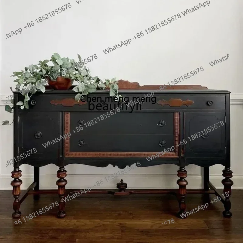 

ss 8617 Wood Carved Decoration Table Vintage American Country Entrance Cabinet Hall Cabinet Sideboard Cabinet