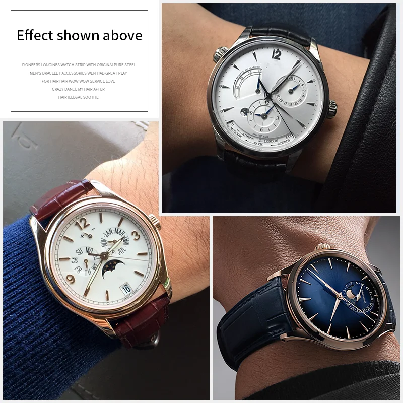 Cinturino in pelle muslimata con bambù per Patek PP IWC longines bracciale in pelle di coccodrillo cintura con chiusura a farfalla