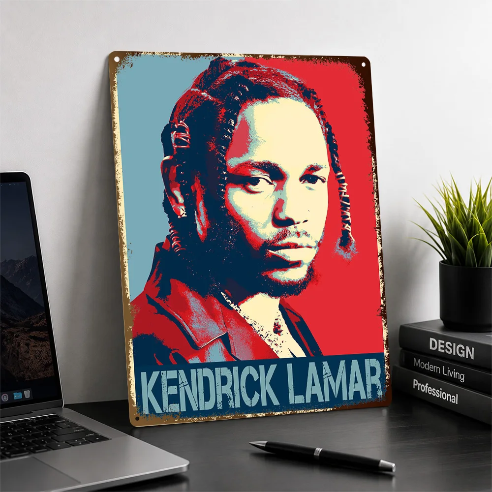 Kendrick Lamar Red Portrait Aluminum Poster Personalized Metal Sign Bold Lyrical Legend Wall Art For Urban Culture Enthusiasts