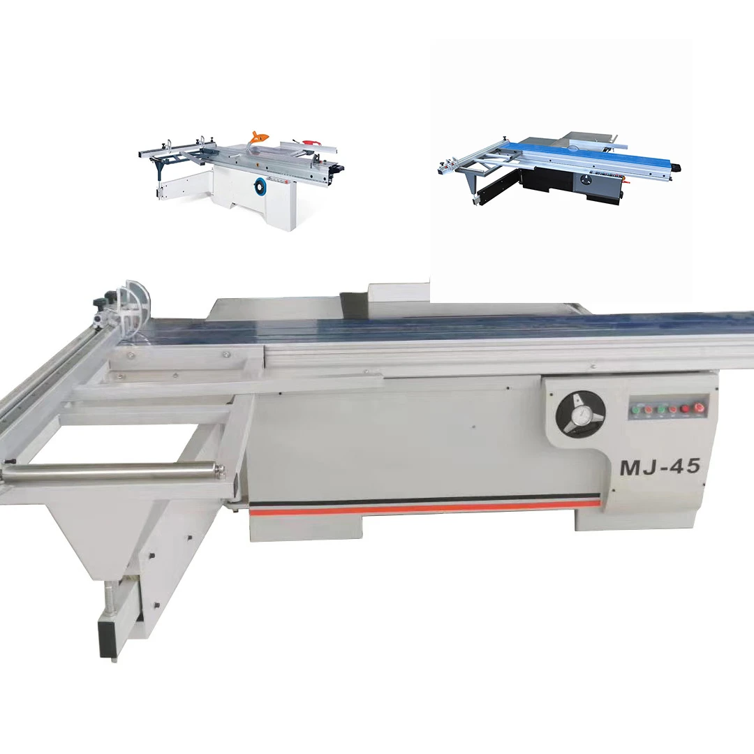 목공 방사형 암 톱 원형 블레이드 목재 절단 슬라이딩 테이블 패널 톱기계