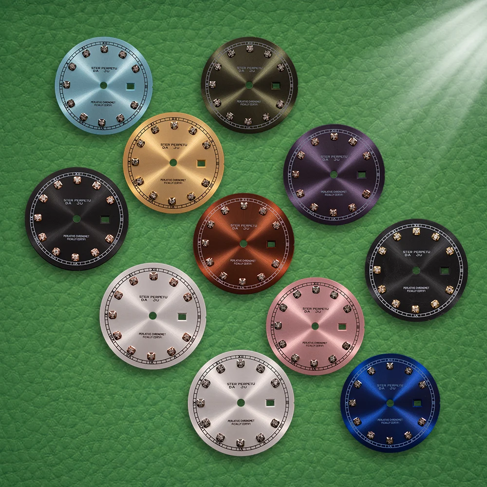 S-Logo 24,5 mm, neues Diamantzifferblatt, Sunray-Zifferblatt, geeignet für NH05-Uhrwerk, kein leuchtendes Zifferblatt, Zubehör für die Uhrenmodifikation