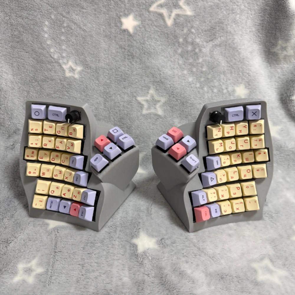 Clavert Vertical Split Keyboard Kit Customized Handmade Wired Single-mode Hotswap with Knob VIAL Gamer Split Mechanical Keyboard