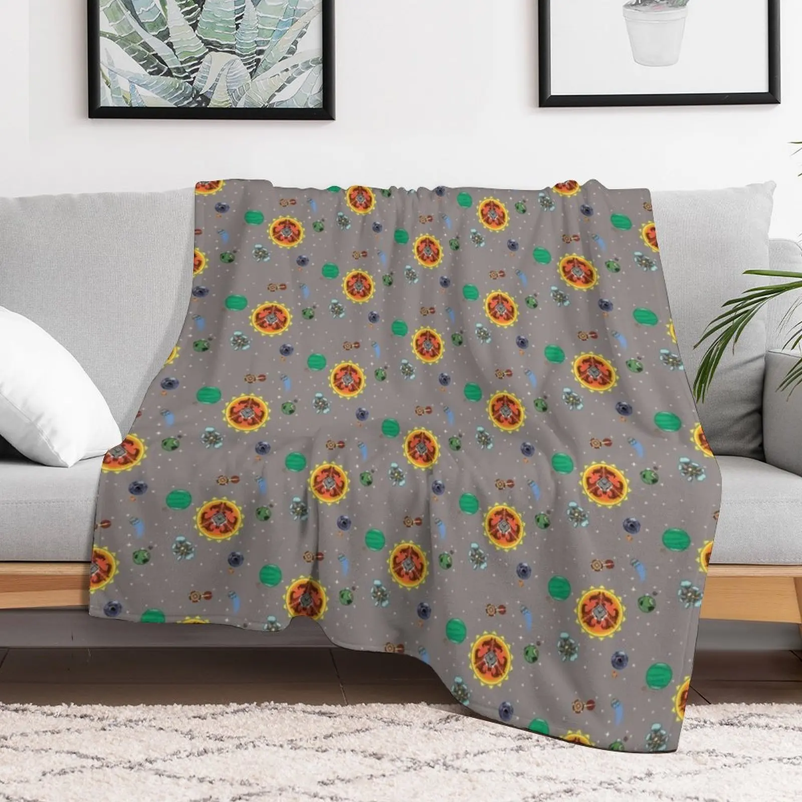 Hearthian Solar System Tri-blend Throw Blanket Decorative Beds Heavy Blankets