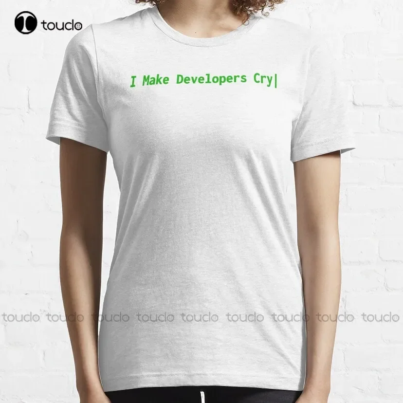 Qa Engineer Project Manager Funny I Make Developers Cry Classic T-Shirt Mens Shirt Funny Art Harajuku Streetwear Cartoon Tee