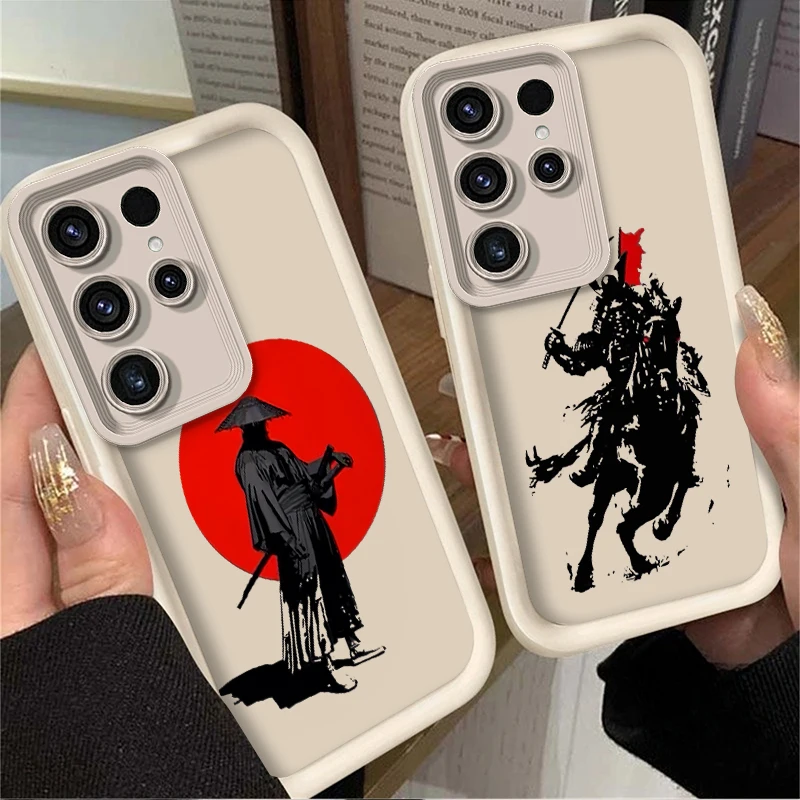 اليابان شبح الوجه الساموراي قضية الهاتف لسامسونج غالاكسي S24 S25 S23 الترا S22 S21 زائد FE A36 A56 A26 A16 A06 A15 A25 A35 A55 5G