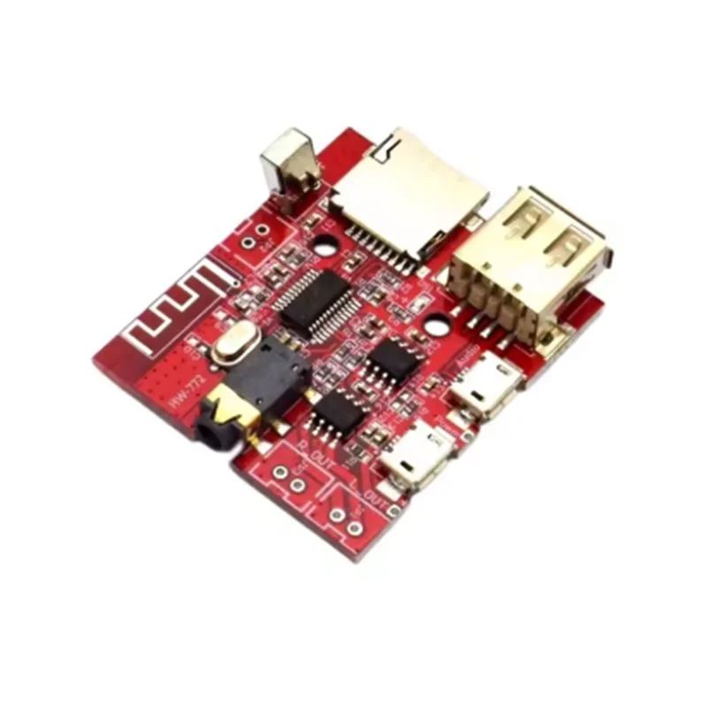 Car Bluetooth-compatible 4.1 MP3 WAV Decoding Board 3W Speaker Amplifier Audio Receiver Module Support USB/TF Remote Control