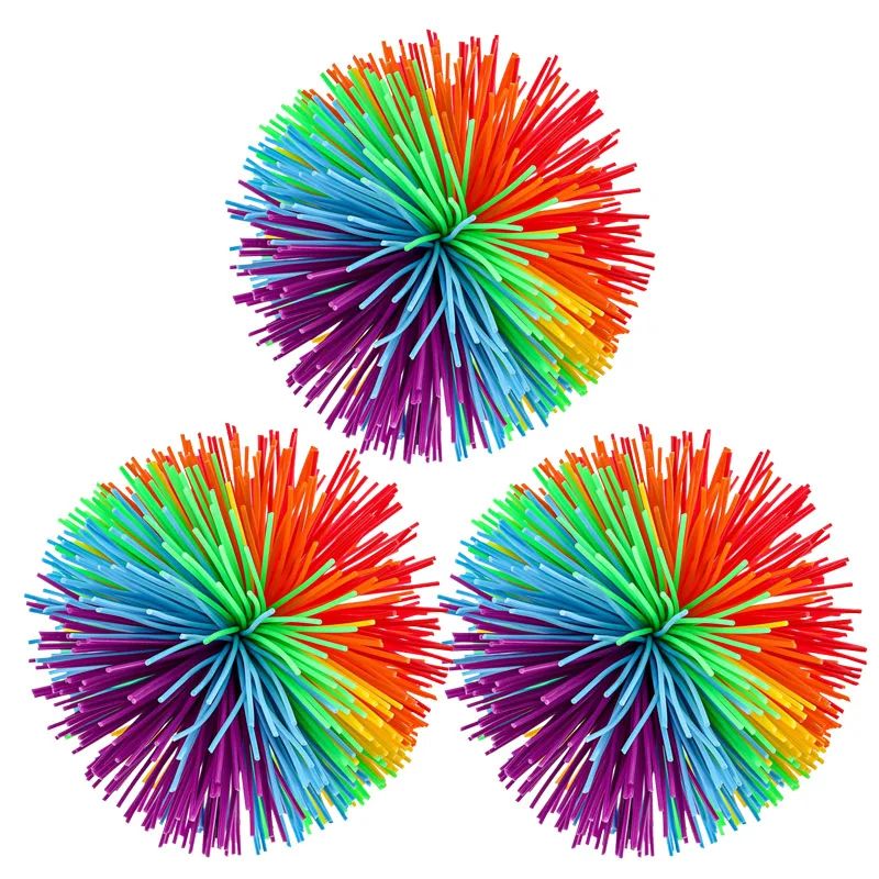 Rainbow Soft Silicone Sensory Stringy Balls, Coisas divertidas ao ar livre, Brinquedos em massa para crianças, Perfeito para quintal, Praia, Parque, Jogos de playground