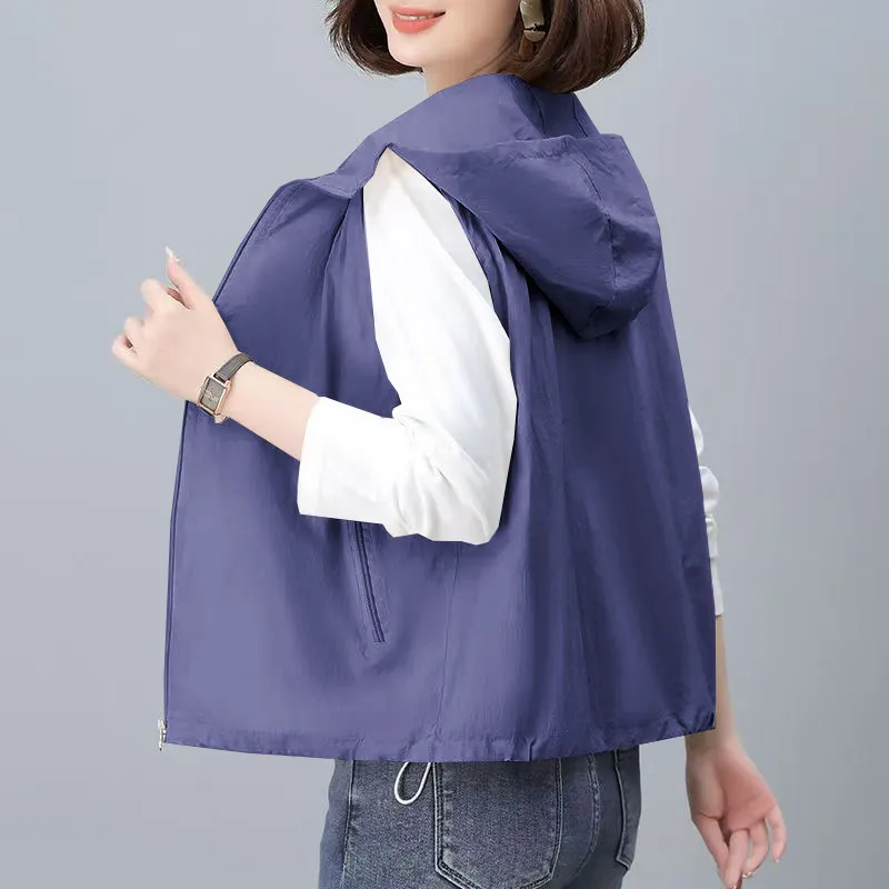 New Women's Vest Jacket 2026 Spring Summer Breathable Casual Loose Ladies Vest Coat Korean Hooded Comfortable Lady Waistcoat